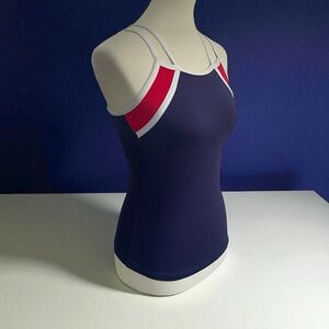 Motionwear Navy‎ and Red Tank Top